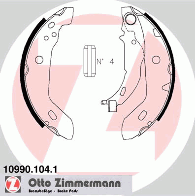 Колодки гальмові задні, барабанні 109901041 Zimmermann