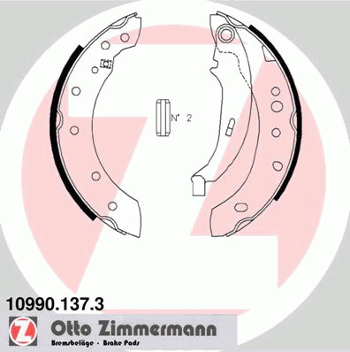 Купити 109901373 Zimmermann Колодки гальмові задні, барабанні