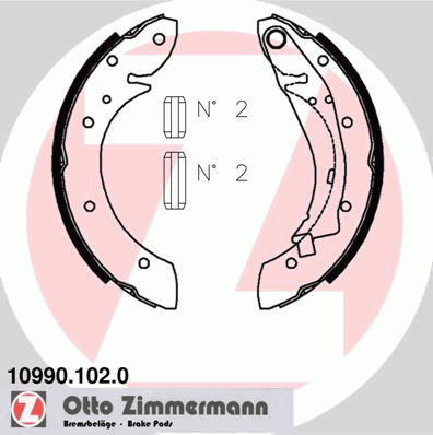 Колодки гальмові задні, барабанні 109901020 Zimmermann