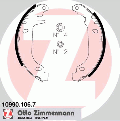 109901067 Zimmermann колодки гальмові задні, барабанні