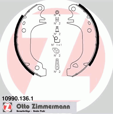 109901361 Zimmermann колодки гальмові задні, барабанні