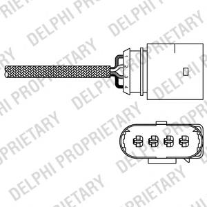 Лямбдазонд, датчик кисню до каталізатора Delphi ES2028512B1 ціна, від 51.49 USD