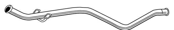 1717JQ Peugeot/Citroen труба вихлопна, від каталізатора до глушника