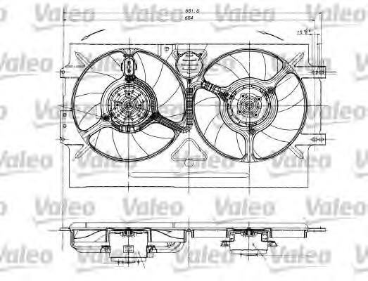  Дифузор радіатора охолодження, в зборі з двигуном і крильчаткою Volkswagen Polo 3