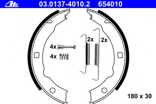 Колодки ручника/стоянкового гальма 03013740102 ATE