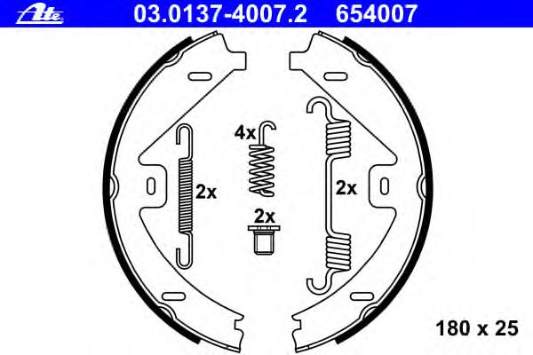 Колодки ручника / стоянкового гальма ATE 03013740072 ціна, від 33.68 USD