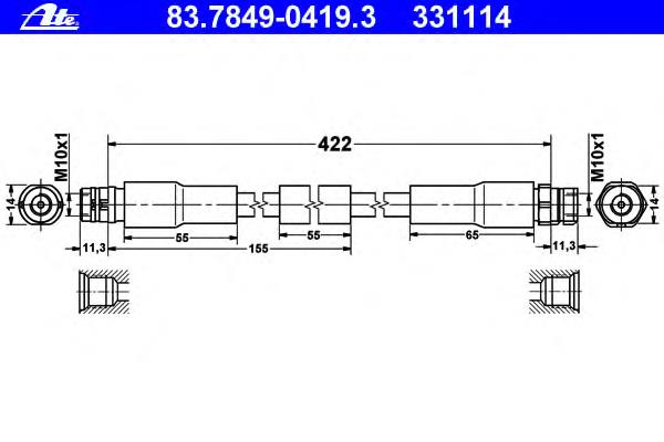 83784904193 ATE шланг гальмівний передній