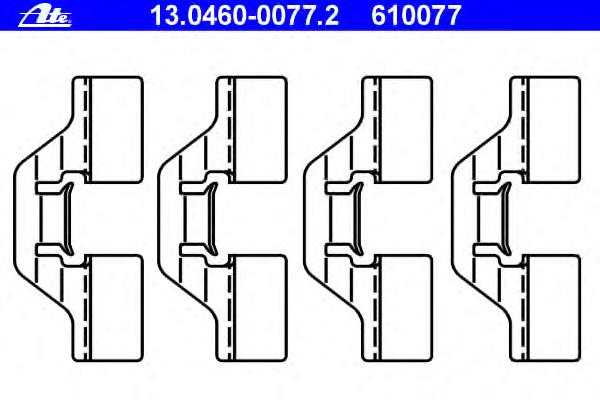 13046000772 ATE пластина протискрипна кріплення гальмівної колодки, задня