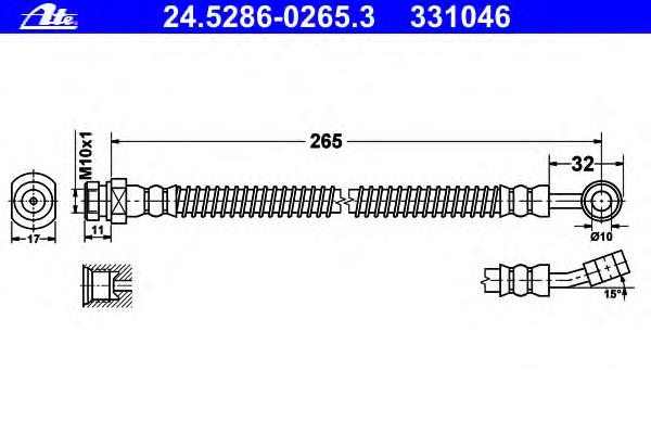 Шланг гальмівний передній 24528602653 ATE