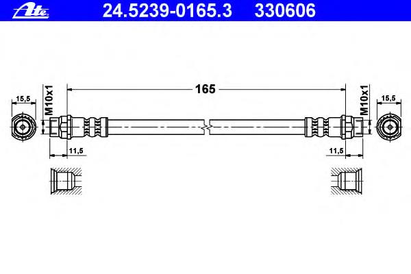 Шланг гальмівний задній 24523901653 ATE