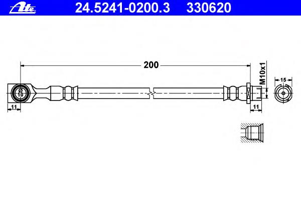 Шланг гальмівний задній 24524102003 ATE
