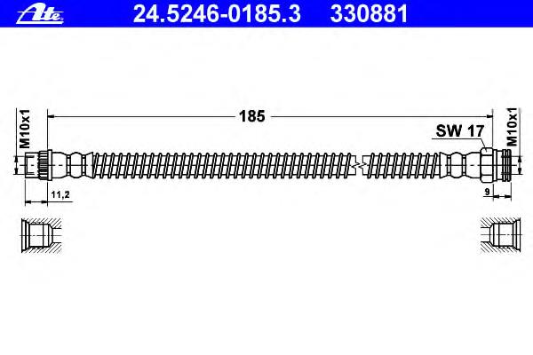 Шланг гальмівний задній 24524601853 ATE