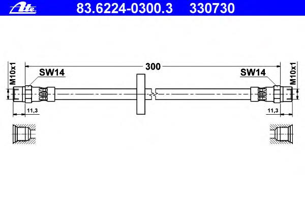 Шланг гальмівний 83622403003 ATE