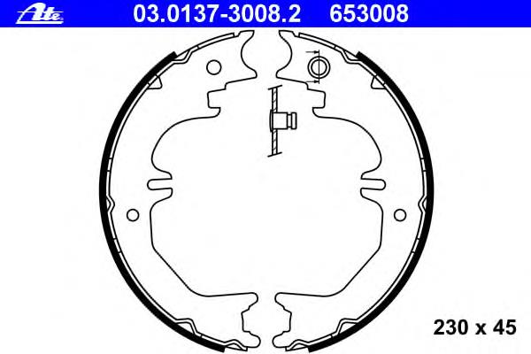 Колодки ручника/стоянкового гальма 03013730082 ATE