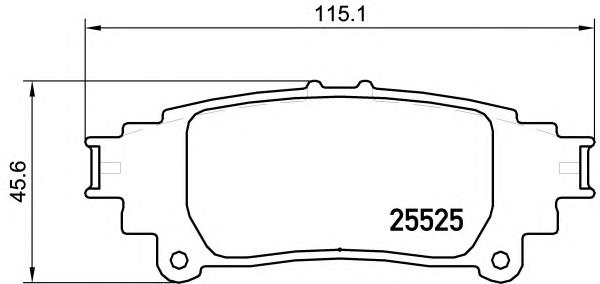 Задні гальмівні колодки 8DB355020001 HELLA