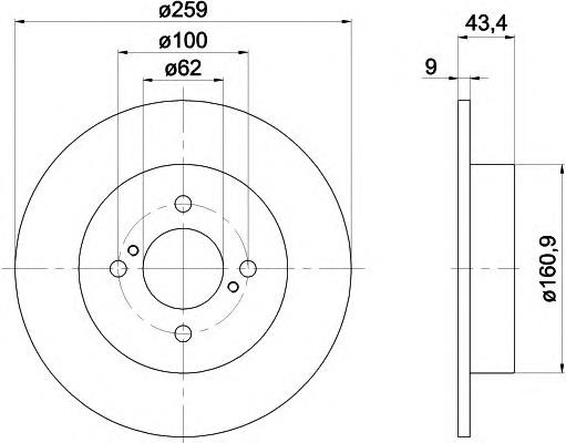 Диск гальмівний задній 8DD355118511 HELLA