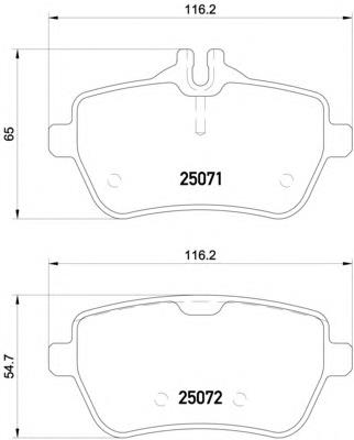 Колодки гальмові задні, дискові 8DB355020471 HELLA