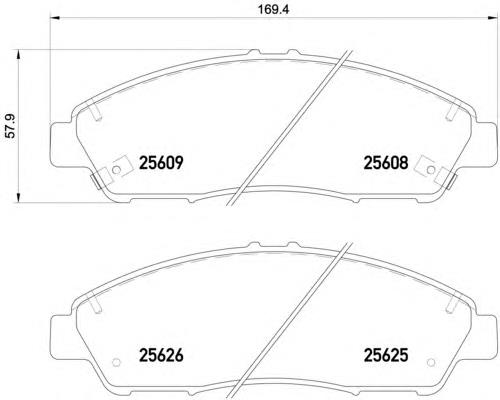 Передні тормозні колодки 8DB355020211 HELLA