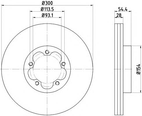 Диск гальмівний передній 8DD355118421 HELLA