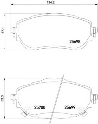 Передні тормозні колодки 8DB355020281 HELLA