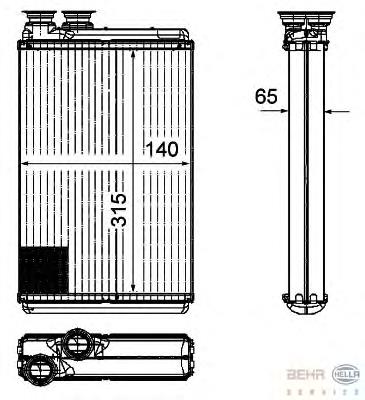 Радіатор обігрівача HELLA 8FH351315571