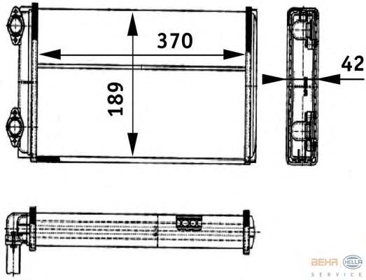 8FH351312421 HELLA Радіатор опалювача салону