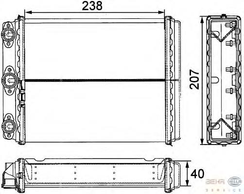 Радіатор пічки (обігрівача) HELLA 8FH351311611 ціна, від 23.94 USD
