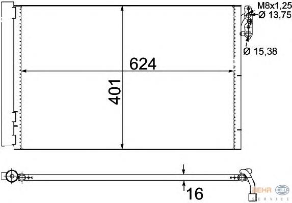 Радіатор охолодження кондиціонера HELLA 8FC351302611