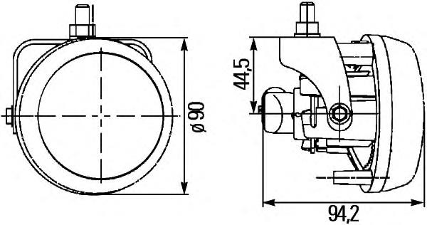 Купити 1N0009295021 HELLA Туманка права