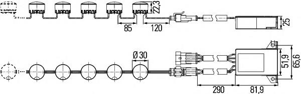 2PT010458801 HELLA Фари денного ходу ДХО, універсальний комплект