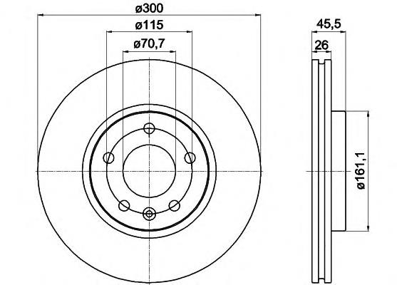 8DD355116591 Behr-Hella Диск тормозной передний (Колесный диск 16")