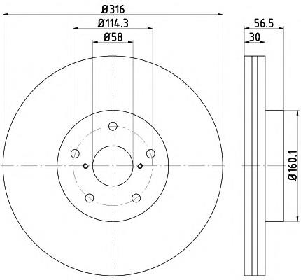Гальмівні диски передні 8DD355116361 HELLA