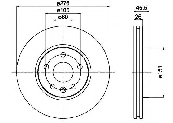 Диск гальмівний передній HELLA 8DD355116351