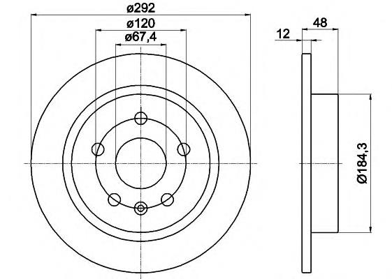 Диск гальмівний задній 8DD355116831 HELLA