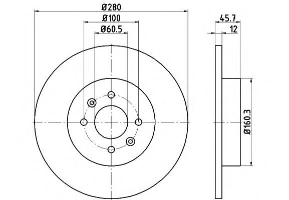 Диск гальмівний задній 8DD355115811 HELLA