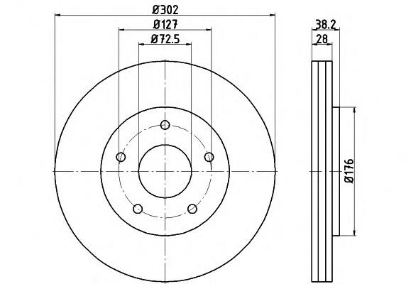 Диск гальмівний передній HELLA 8DD355115841