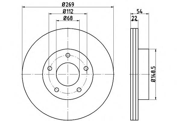 Диск гальмівний задній 8DD355115441 HELLA