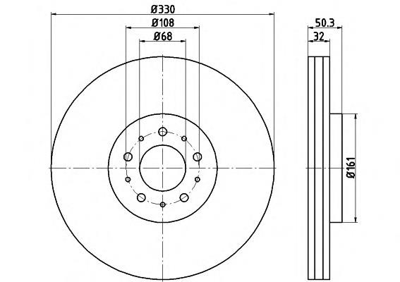 Гальмівні диски передні 8DD355115591 HELLA