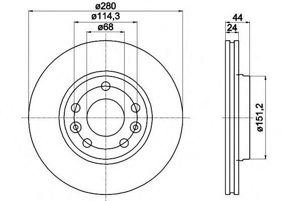 Гальмівні диски передні 8DD355116151 HELLA