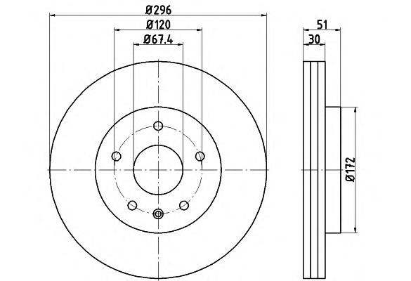 8DD355116031 HELLA Гальмо дискове переднє