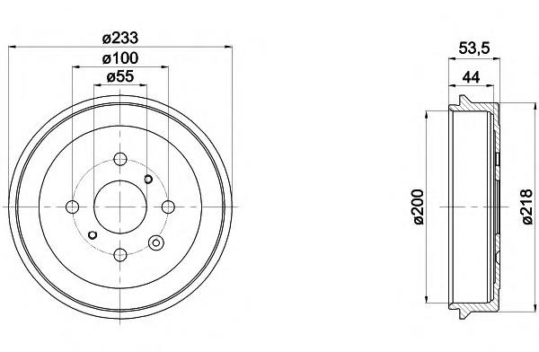 Барабан гальмівний задній HELLA 8DT355300581 ціна, від 42.04 USD