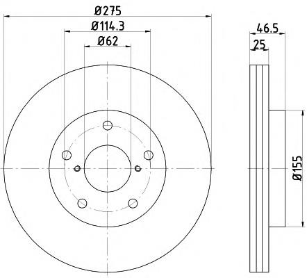 Диск переднього гальма HELLA 8DD355117361 ціна, від 48.31 USD