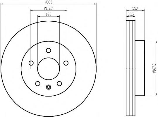 Диск гальмівний передній 8DD355109681 HELLA