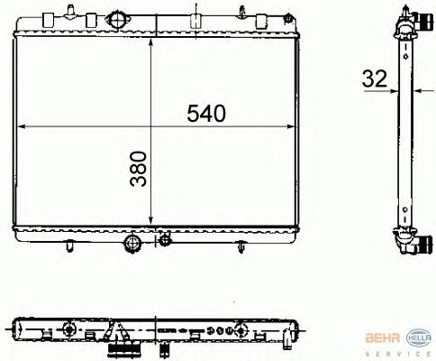 Купити 8MK376781111 HELLA Радіатор двигуна
