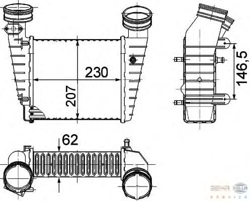 8ML376776611 HELLA Охолоджувач наддувочного повітря