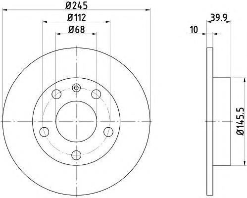 Купити 8DD355107541 HELLA Диск заднього гальма