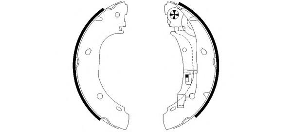 Колодки гальмові задні, барабанні 8DB355002681 HELLA