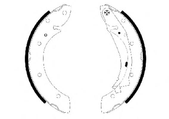 Колодки гальмівні задні барабанні, в зборі з циліндруми, комплект 8DB355001721 HELLA