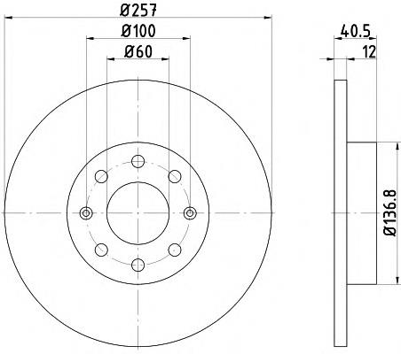 Диск гальмівний передній 8DD355114351 HELLA