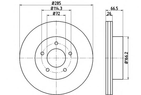 Диск гальмівний передній 8DD355114761 HELLA